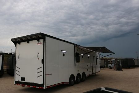 New 2026 Cargo Mate 8.5 X 44 ELIMINATOR SS RACE TRAILER W/ BATH, BED AND MUCH MORE