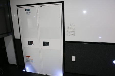 New 8.5X34 CARGO MATE ELIMINATOR SS RACE TRAILER mini split,awning,subwoofers,and more
