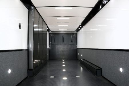 New 8.5X34 CARGO MATE ELIMINATOR SS RACE TRAILER mini split,awning,subwoofers,and more