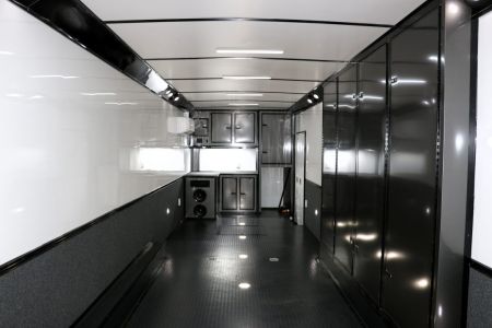 New 8.5X34 CARGO MATE ELIMINATOR SS RACE TRAILER mini split,awning,subwoofers,and more
