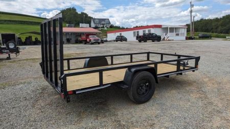 New 2026 CAM SUPERLINE 7x12 Tubular Top Rail Utility Trailer w/ Spring Assist Gate