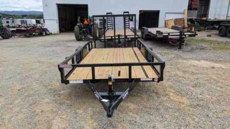 New 2026 CAM SUPERLINE 7x12 Tubular Top Rail Utility Trailer w/ Spring Assist Gate