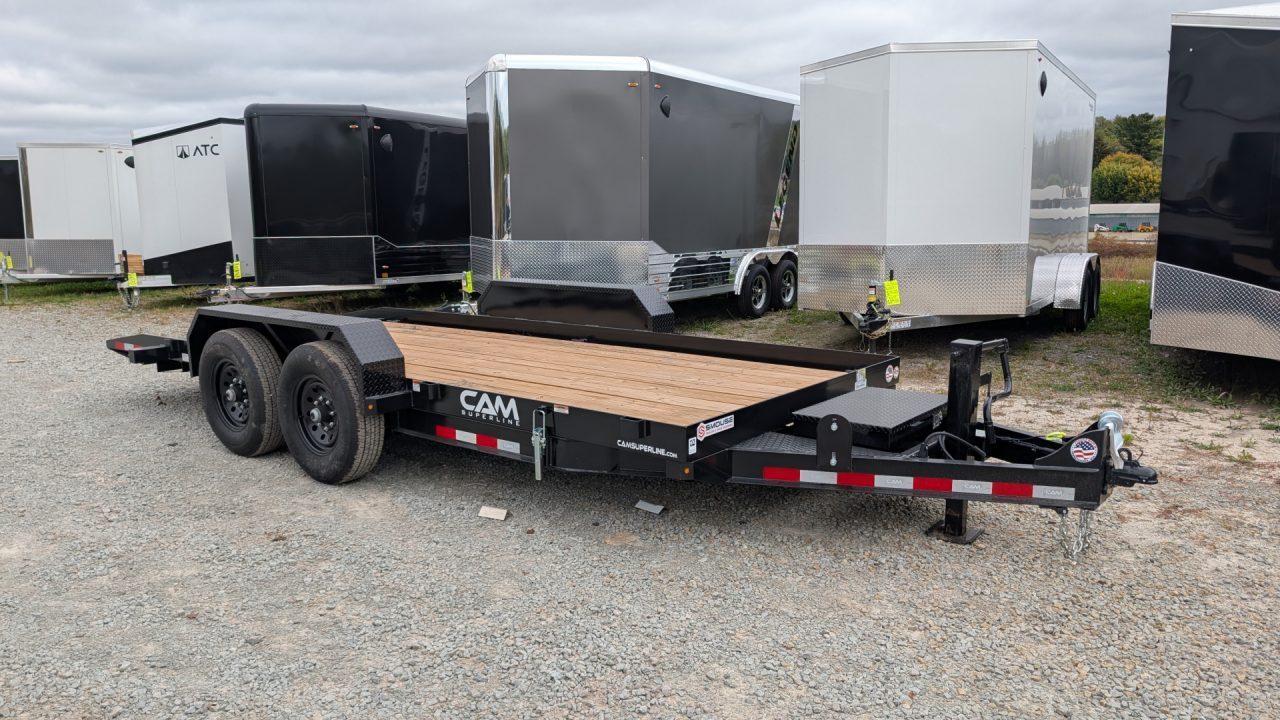 New 2026 CAM Superline 18' Lo Pro Full Tilt Equipment Trailer (7K AXLES)