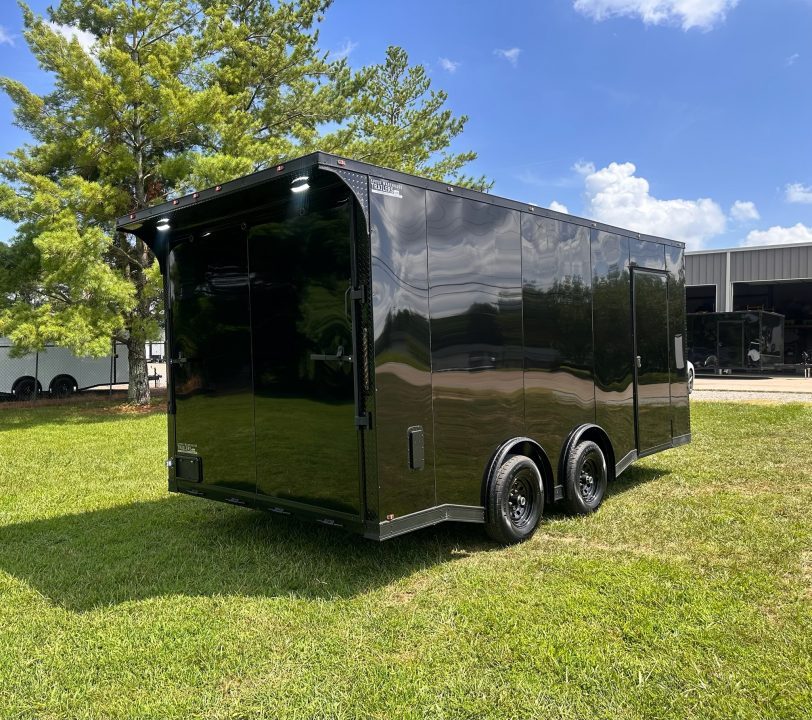 New 2026 8.5x18 Car Hauler- 5200LB Torsion Axle- Black poly-Blackout- Enclosed Trailer