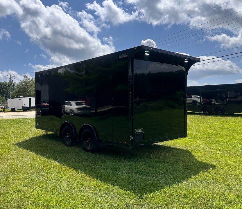 New 2026 8.5x18 Car Hauler- 5200LB Torsion Axle- Black poly-Blackout- Enclosed Trailer