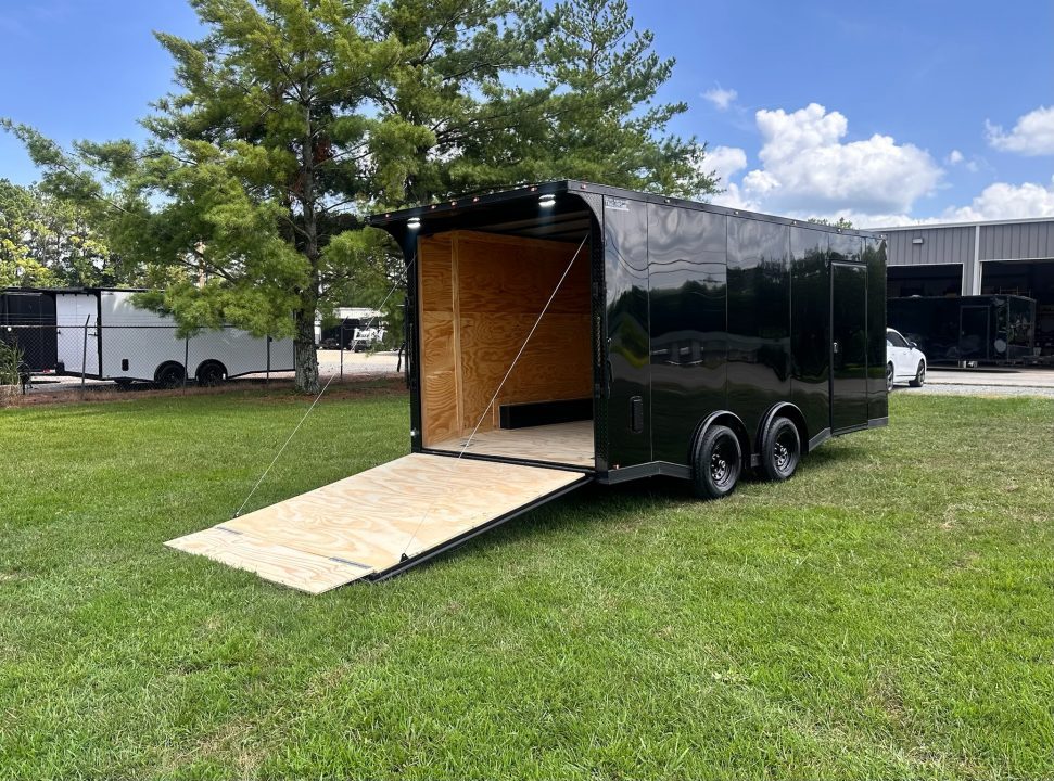 New 2026 8.5x18 Car Hauler- 5200LB Torsion Axle- Black poly-Blackout- Enclosed Trailer