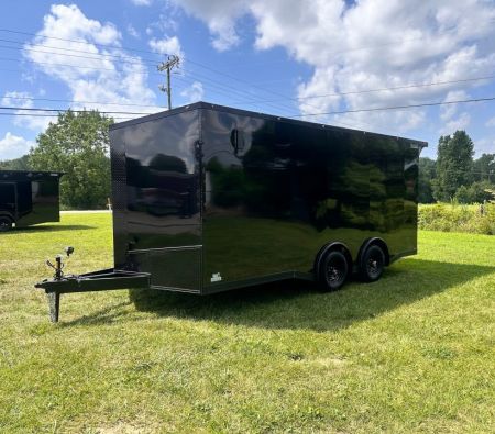 New 2026 8.5x18 Car Hauler- 5200LB Torsion Axle- Black poly-Blackout- Enclosed Trailer