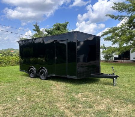 New 2026 8.5x18 Car Hauler- 5200LB Torsion Axle- Black poly-Blackout- Enclosed Trailer
