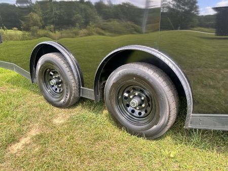 New 2026 8.5x18 Car Hauler- 5200LB Torsion Axle- Black poly-Blackout- Enclosed Trailer