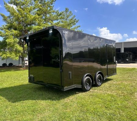 New 2026 8.5x18 Car Hauler- 5200LB Torsion Axle- Black poly-Blackout- Enclosed Trailer