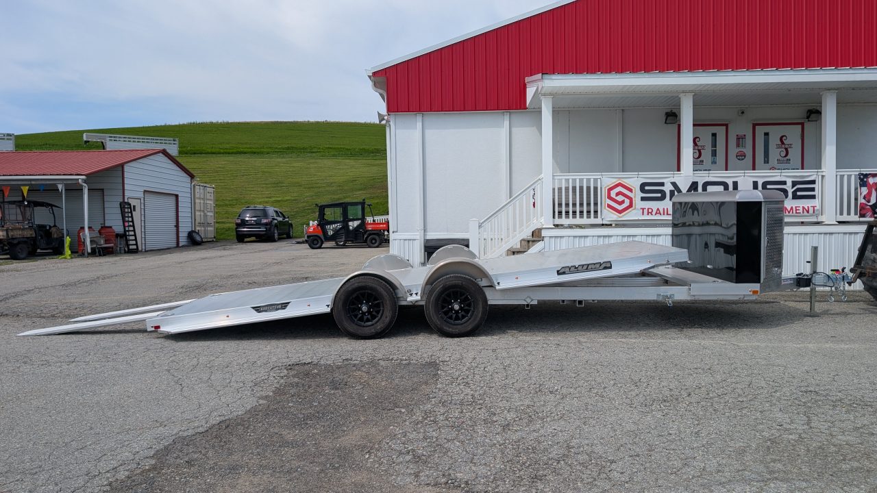 New 2027 Aluma 20' (20" Stationary + 20' Tilt) HD XL Executive Tilt Car Hauler w/ Cargo Box & RAMPS(SCRATCH & DENT PRICING!!!)