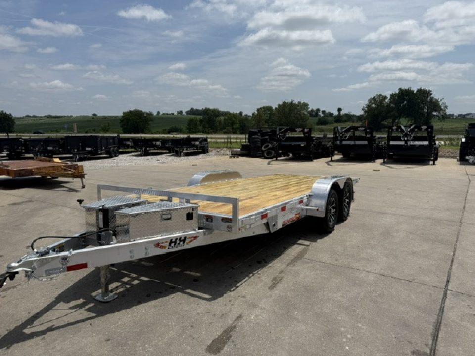 New 2027 H&H Aluminum 82"x18' 7k Electric Tilt Speed Loader Car Hauler Trailer