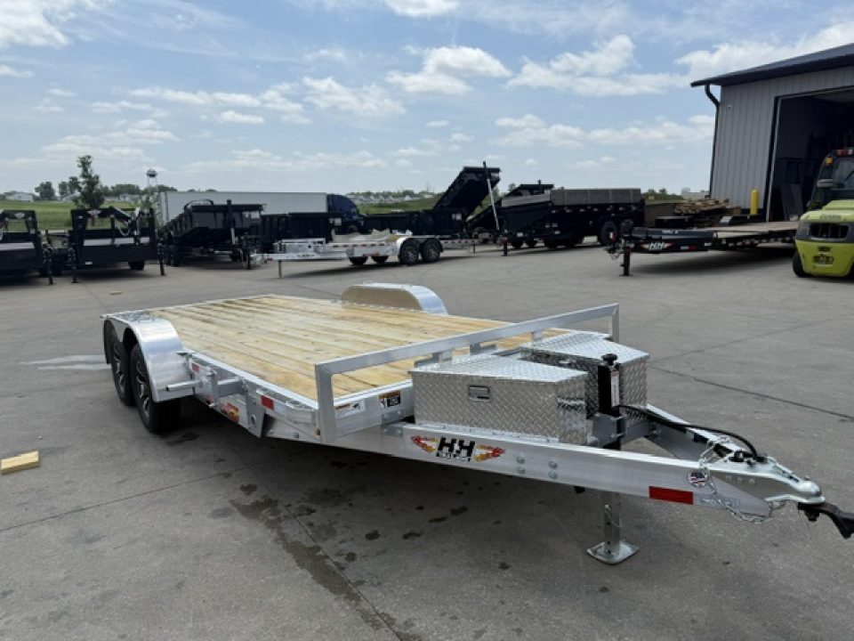 New 2027 H&H Aluminum 82"x18' 7k Electric Tilt Speed Loader Car Hauler Trailer