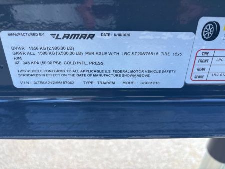 New 2027 Lamar Trailers UC831213 Utility Trailer