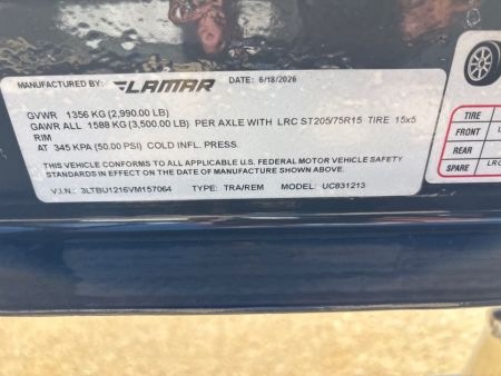 New 2027 Lamar Trailers UC831213 Utility Trailer
