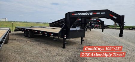 New 2027 Good Guys Trailers 102  x 25' Low-Pro 7K Axles/14ply Tires Flatbed Trailer