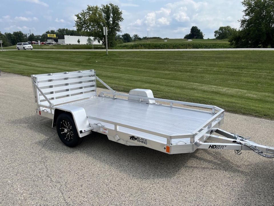 New 2027 Black Rhino Aluminum 74"x12' Low Profile LPS7812A w/ Bi-Fold Gate (ATV / UTV / Side by Side / Golf Cart / Motorcycle) Utility Trailer