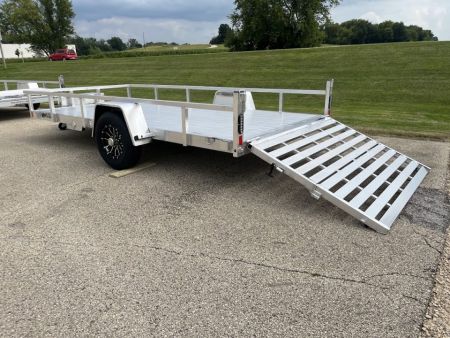 New 2027 Black Rhino Aluminum 81"X14' LSS714A-5K w/ Brakes, Toolbox & Bi-Fold Gate (UTV / Side by Side) Utility Trailer