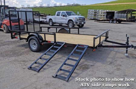 New 2027 Quality 7x14 PRO Heavy Single Axle Utility Trailer w/ Brakes & ATV Side Ramps