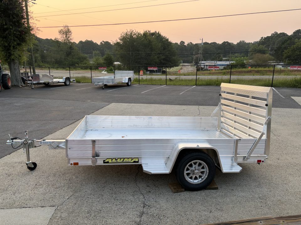 New 2027 Aluma 72"x10' Utility, 12" Solid Sides, Ramp Gate 7210S-TG