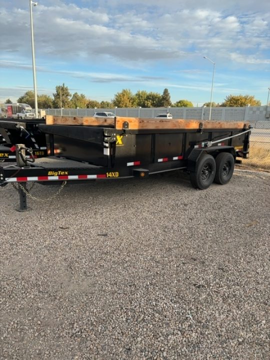 New 2025 Big Tex Trailers 7X16 HEAVY-DUTY LOW-PROFILE DUMP TRAILER 15.4K W/SLIDE IN RAMPS