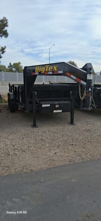 New 2026 Big Tex Trailers 7X16 SUPER DUTY TANDEM AXLE GOOSENECK DUMP TRAILER 17.5K W/SLIDE IN RAMPS