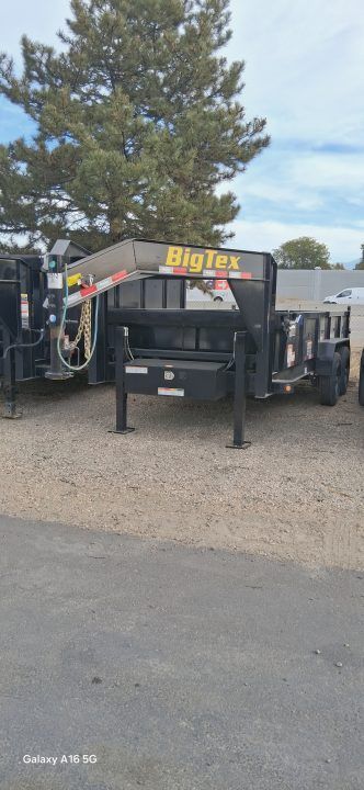 New 2026 Big Tex Trailers 7X16 SUPER DUTY TANDEM AXLE GOOSENECK DUMP TRAILER 17.5K W/SLIDE IN RAMPS