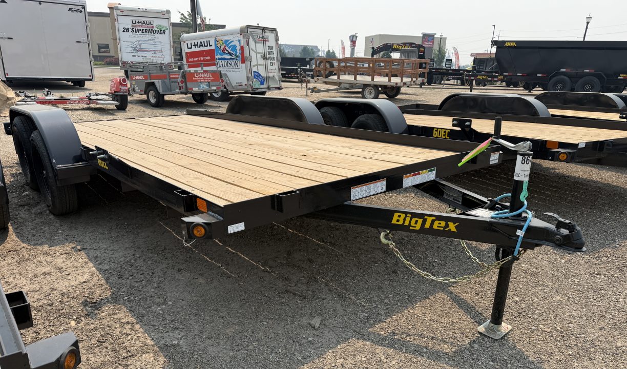 New 2027 Big Tex Trailers 7X16 TANDEM AXLE OPEN CAR HAULER 6K WITH SLIDE IN RAMPS