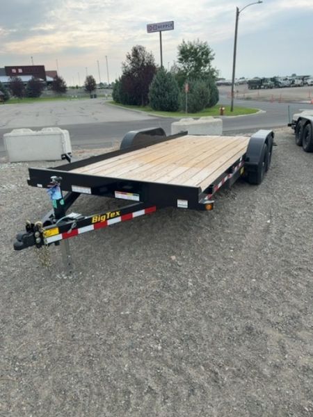 New 2026 Big Tex Trailers 7X18 OPEN CAR HAULER 10K WITH SLIDE IN RAMPS