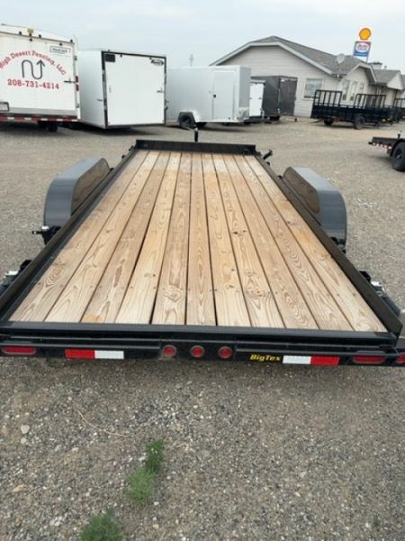 New 2026 Big Tex Trailers 7X18 OPEN CAR HAULER 10K WITH SLIDE IN RAMPS