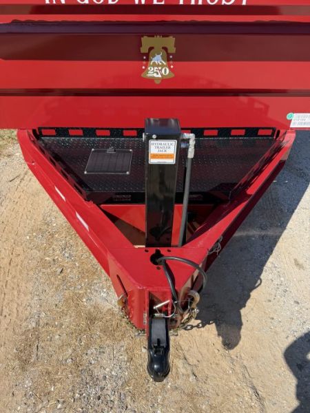 New 2027 Iron Bull DWB8314072 America 250 Series Dump Trailer /Hyd Jack / Wireless Remote / Solar Panel / 36" High Sides / 2-7k Electric Brake Axles / tarp / Alum Ramps / Combo Gate / Powder Coat Red