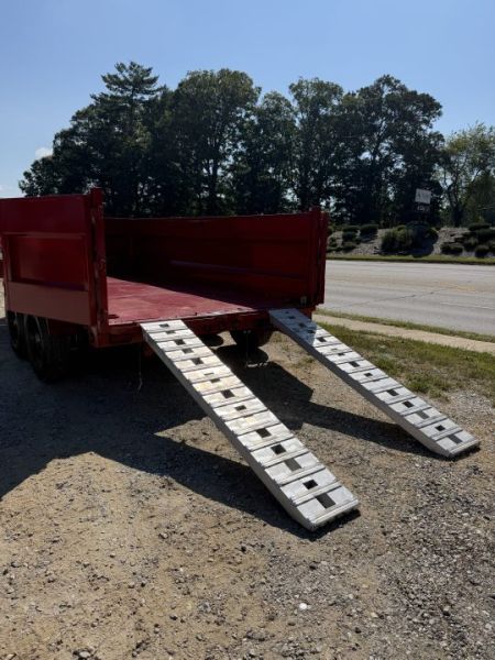 New 2027 Iron Bull DWB8314072 America 250 Series Dump Trailer /Hyd Jack / Wireless Remote / Solar Panel / 36" High Sides / 2-7k Electric Brake Axles / tarp / Alum Ramps / Combo Gate / Powder Coat Red