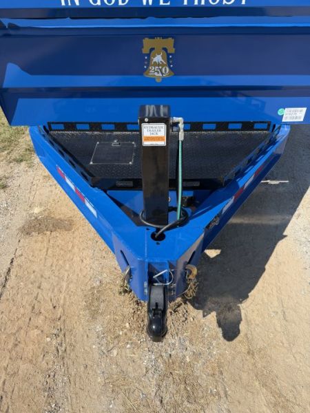 New 2027 Iron Bull DWB8314072 America 250 Series Dump Trailer /Hyd Jack / Wireless Remote / Solar Panel / 36" High Sides / 2-7k Electric Brake Axles / tarp / Alum Ramps / Combo Gate / Powder Coat Blue