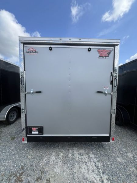 New 2027 Rock Solid Cargo 7x16 Tandem Axle Enclosed Cargo Trailer – White Polycore Exterior