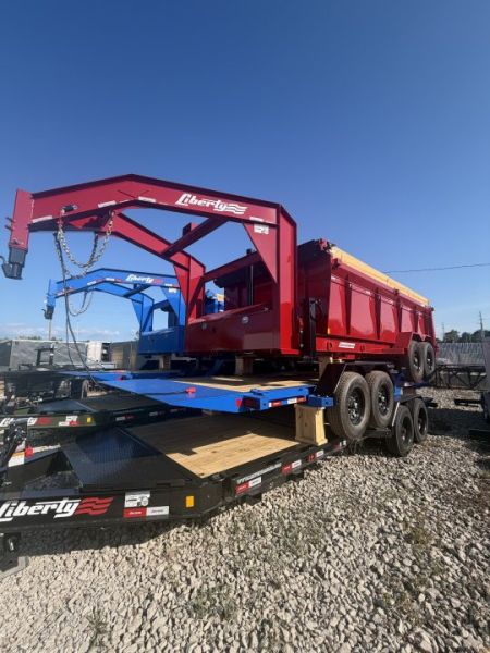 New 2027 LIBERTY LD14K83X16B8TSGNHS Dump Trailer 83X16 TA TELESCOPIC HIGH SIDE GOOSENECK  (GVW:15900) PATRIOT RED