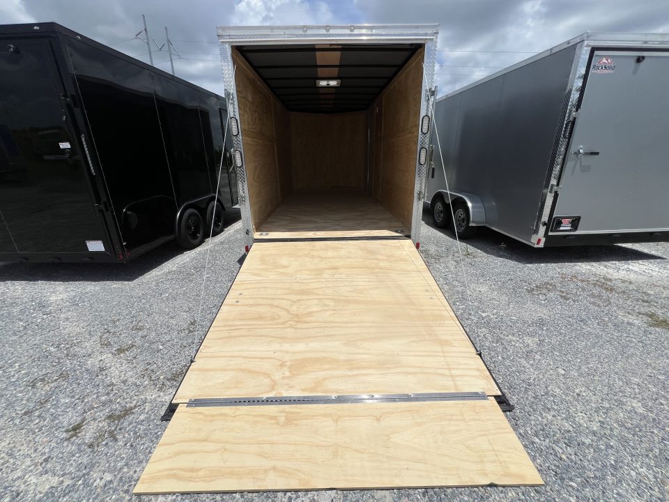 New 2027 Rock Solid Cargo 7x16 Tandem Axle Enclosed Cargo Trailer For Sale – Black Polycore Exterior