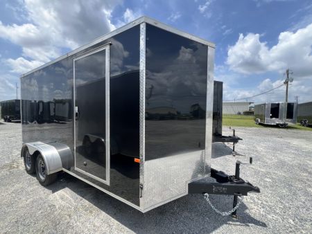 New 2027 Rock Solid Cargo 7x16 Tandem Axle Enclosed Cargo Trailer For Sale – Black Polycore Exterior