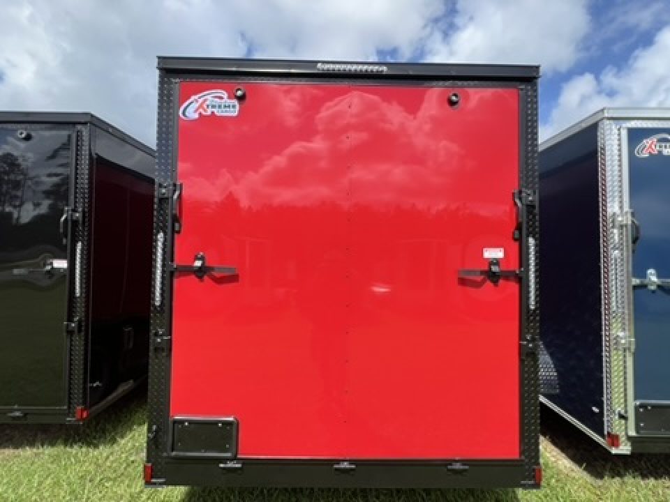 New 2027 Xtreme Cargo 7x14 Tandem Axle Enclosed Cargo Trailer For Sale – Red Polycore Blackout Package