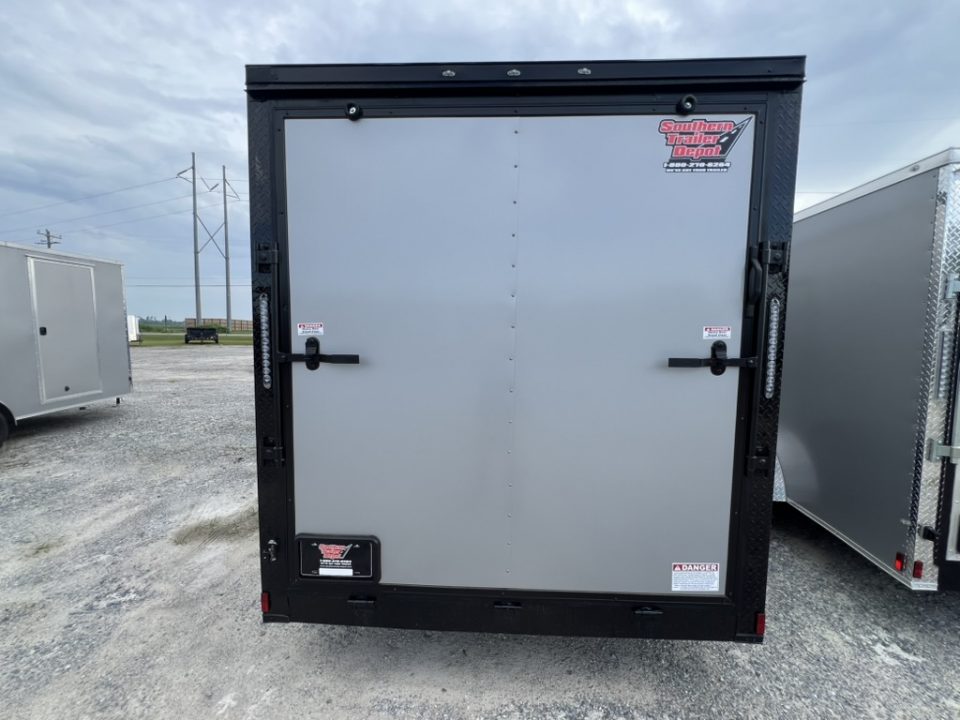 New 2027 Titanium 7x16 Tandem Axle Enclosed Cargo Trailer For Sale – Silver Polycore Blackout Package
