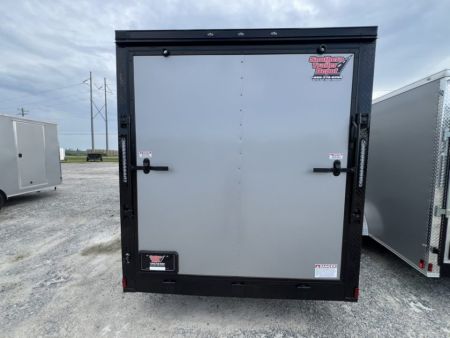 New 2027 Titanium 7x16 Tandem Axle Enclosed Cargo Trailer For Sale – Silver Polycore Blackout Package