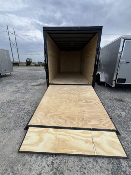 New 2027 Titanium 7x16 Tandem Axle Enclosed Cargo Trailer For Sale – Silver Polycore Blackout Package