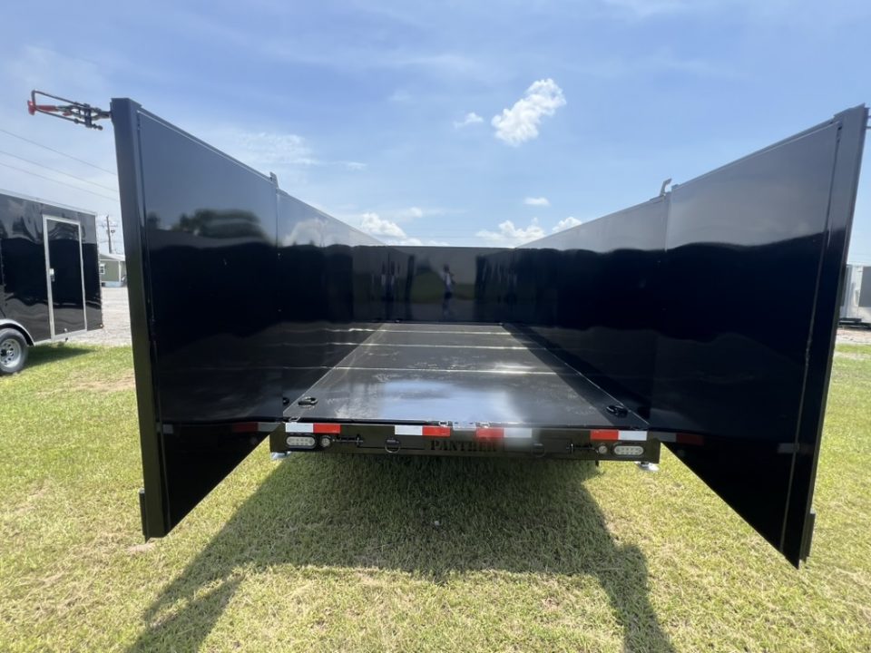 New 2027 Panther Cargo 7x16 Tandem Axle High Side Dump Trailer For Sale – 16,000 lb GVWR with Spare Tire