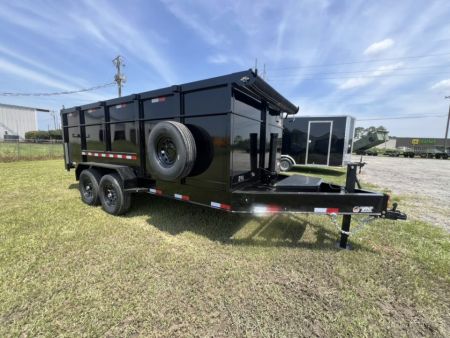 New 2027 Panther Cargo 7x16 Tandem Axle High Side Dump Trailer For Sale – 16,000 lb GVWR with Spare Tire
