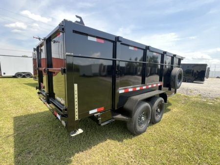 New 2027 Panther Cargo 7x16 Tandem Axle High Side Dump Trailer For Sale – 16,000 lb GVWR with Spare Tire