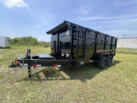 New 2027 Panther Cargo 7x16 Tandem Axle High Side Dump Trailer For Sale – 16,000 lb GVWR with Spare Tire