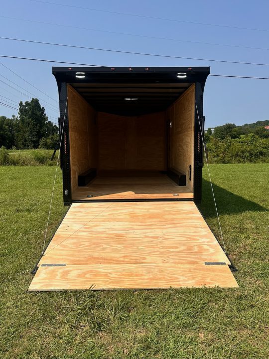 New 2026 8.5x18 Car Hauler- 5200LB Torsion Axle- White poly-Blackout- Enclosed Trailer