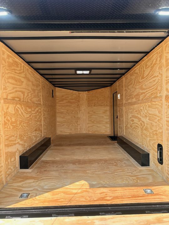New 2026 8.5x18 Car Hauler- 5200LB Torsion Axle- White poly-Blackout- Enclosed Trailer