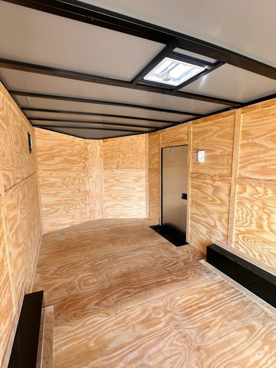 New 2026 8.5x18 Car Hauler- 5200LB Torsion Axle- White poly-Blackout- Enclosed Trailer