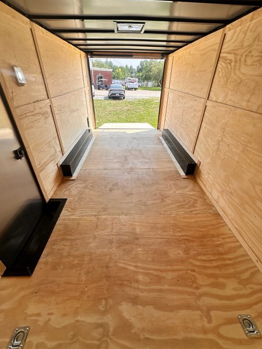 New 2026 8.5x18 Car Hauler- 5200LB Torsion Axle- White poly-Blackout- Enclosed Trailer
