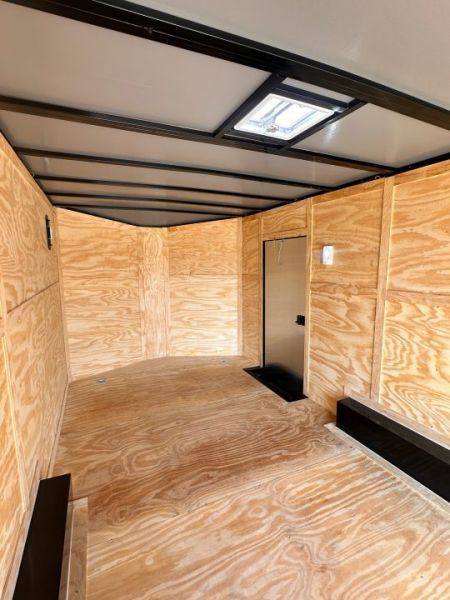 New 2026 8.5x18 Car Hauler- 5200LB Torsion Axle- White poly-Blackout- Enclosed Trailer